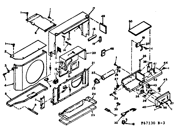 Kenmore 10667130 air flow parts diagram