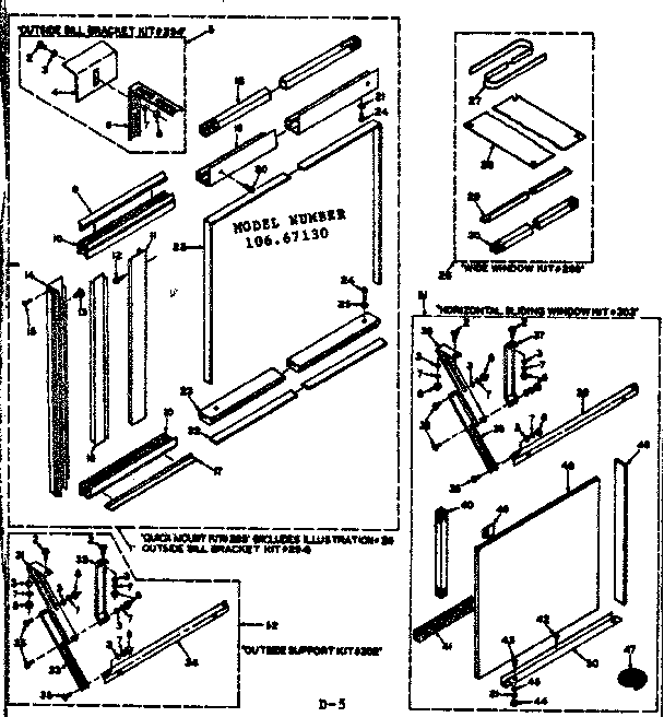 Kenmore 10667130 accessory kit parts diagram