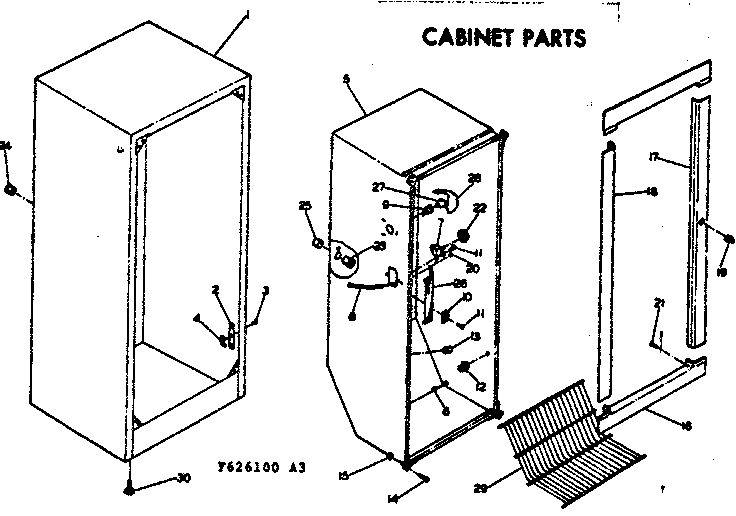 Kenmore 253626100 cabinet parts diagram