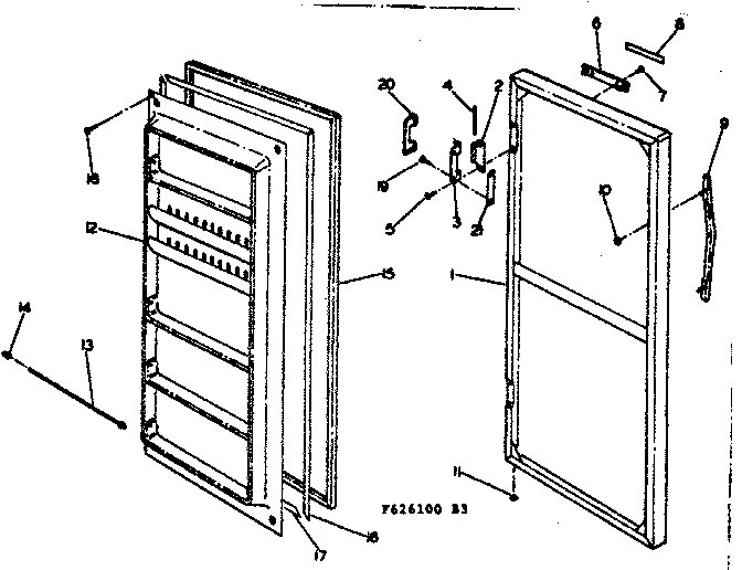Kenmore 253626100 door parts diagram