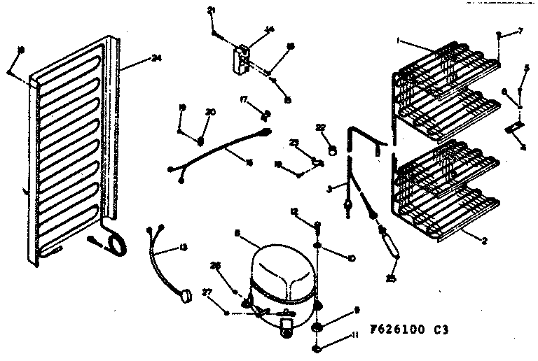 Kenmore 253626100 unit parts diagram
