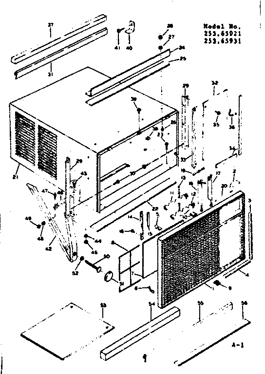 Kenmore 25365931 cabinet & front parts diagram