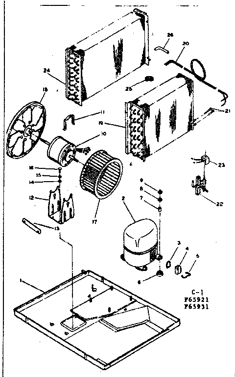 Kenmore 25365931 refrigeration system & air handling parts diagram