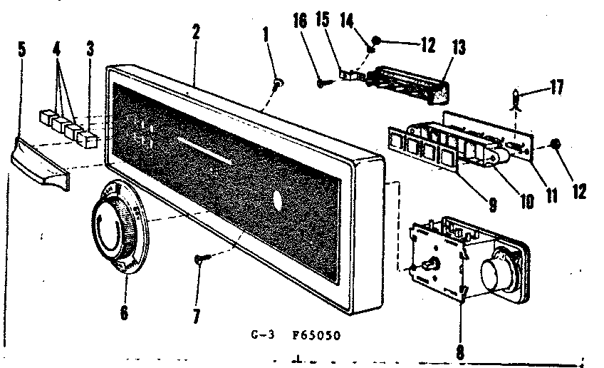 Kenmore 58765050 control panel details diagram