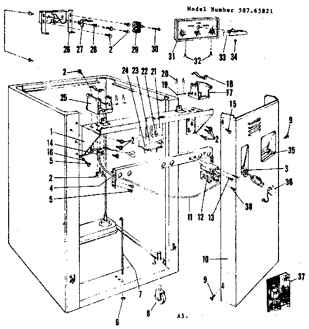 Kenmore 58765821 frame details diagram