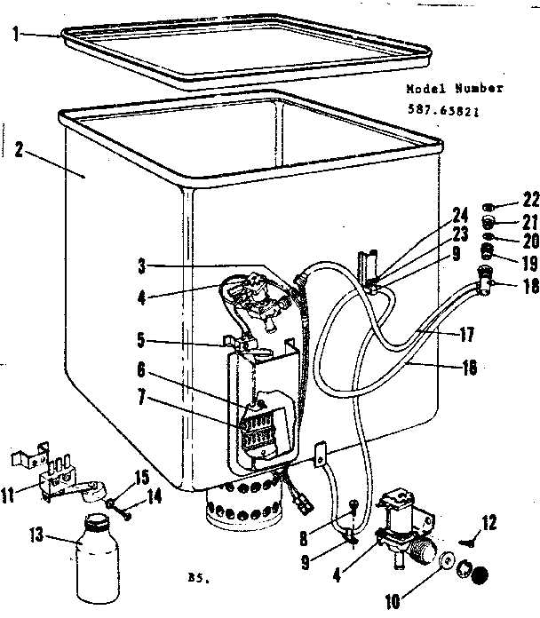 Kenmore 58765821 tub details diagram