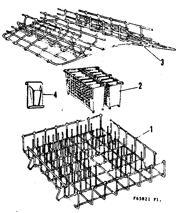 Kenmore 58765821 rack assemblies diagram