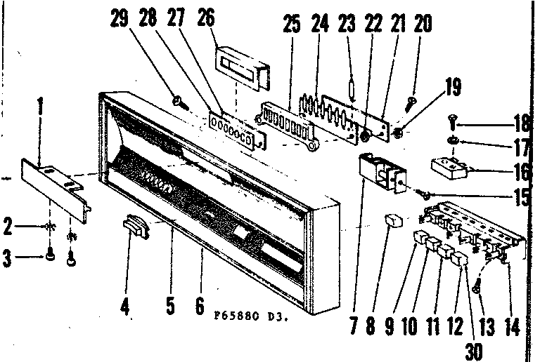 Kenmore 58765880 control panel diagram