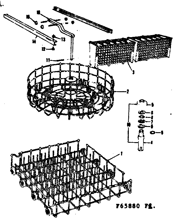 Kenmore 58765880 rack assemblies diagram