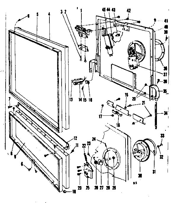 Kenmore 58765980 door & access panel details diagram
