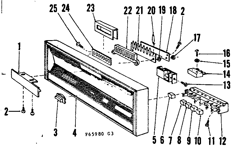 Kenmore 58765980 control panel details diagram