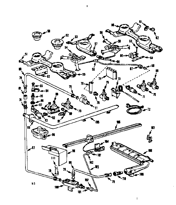 Kenmore 1037466631 burner section diagram