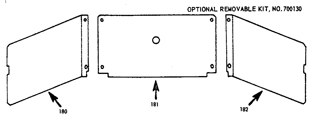 Kenmore 1037506696 optional removable kit, no.700130 diagram
