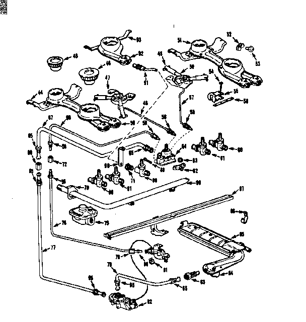 Kenmore 1037546640 burner section diagram