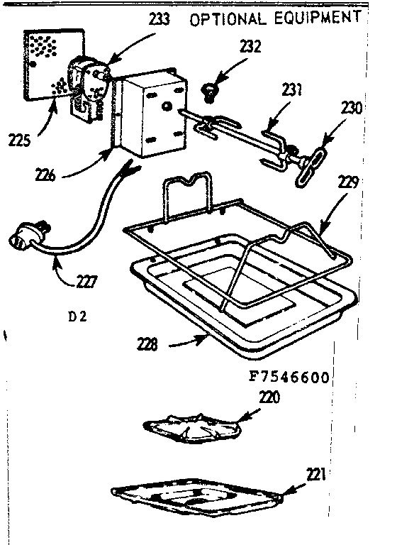 Kenmore 1037546640 optional equipment diagram