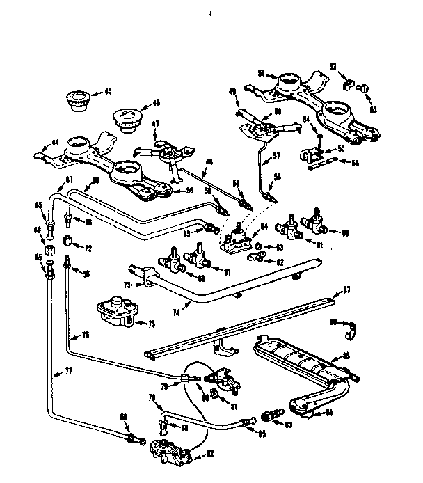 Kenmore 1037326601 burner section diagram