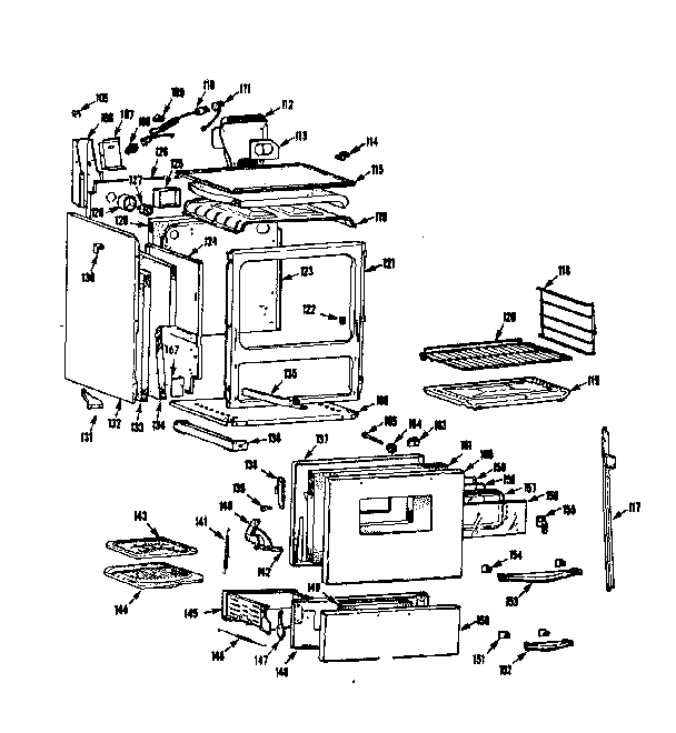 Kenmore 1037346601 body section diagram