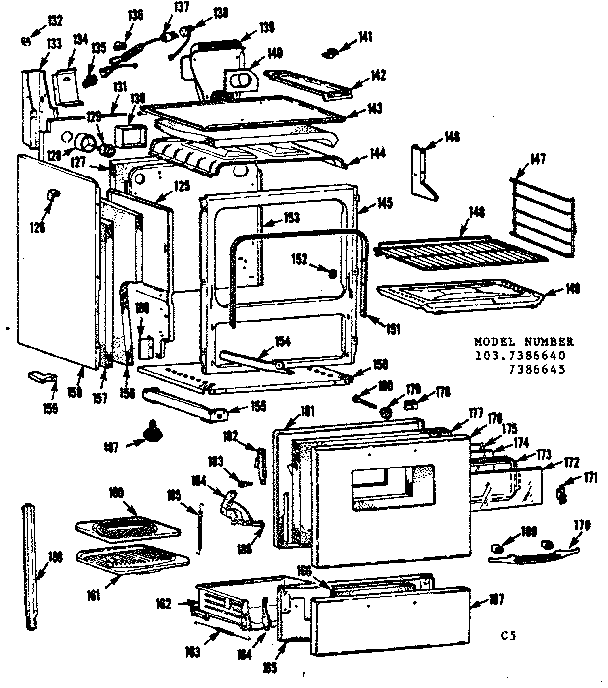 Kenmore 1037386640 body section diagram