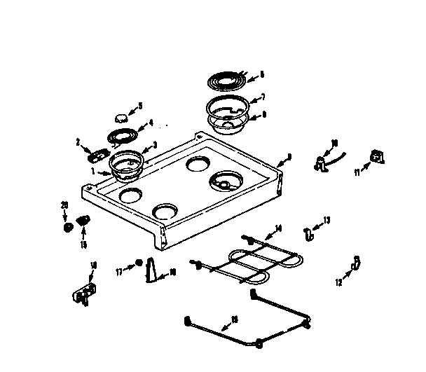 Kenmore 1039366640 maintop section diagram