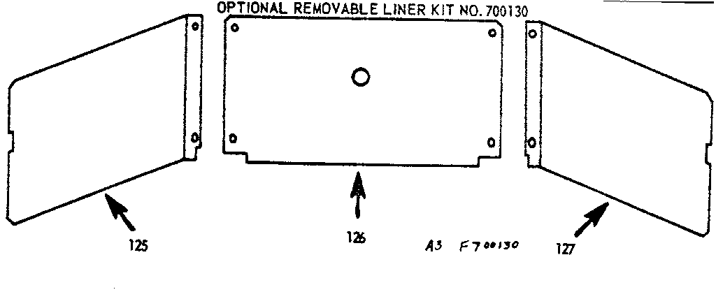 Kenmore 1039366640 optional removable liner kit no.700130 diagram