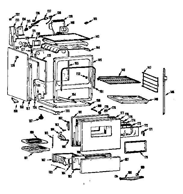 Kenmore 1037786641 body section diagram