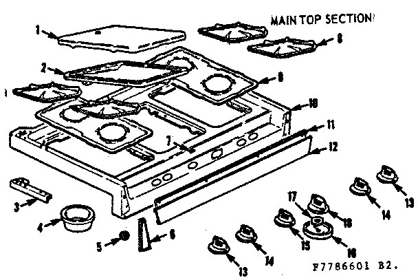 Kenmore 1037786641 maintop section diagram