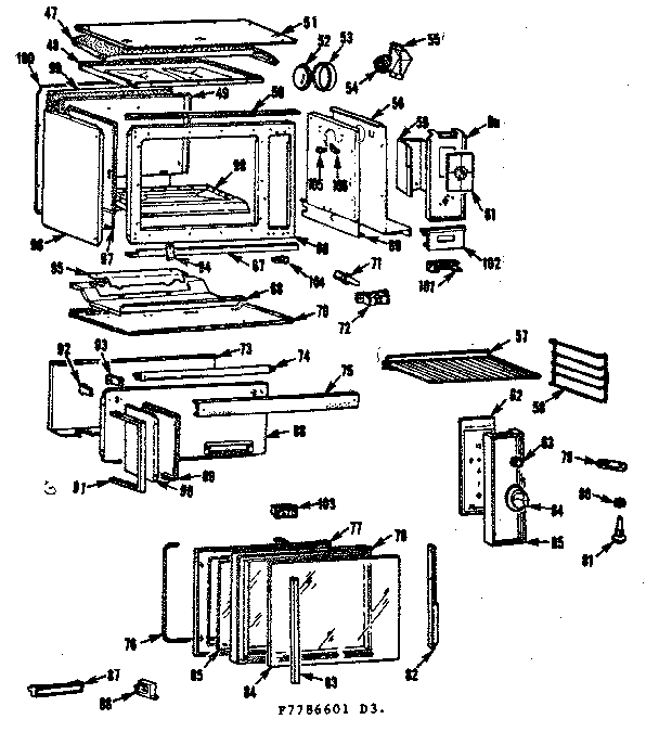 Kenmore 1037786641 eye level oven diagram