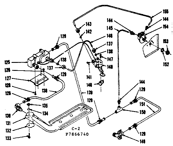Kenmore 1037866740 upper oven burner section diagram