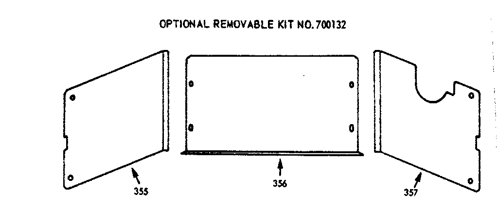 Kenmore 1037866740 optional removable kit no. 700132 diagram