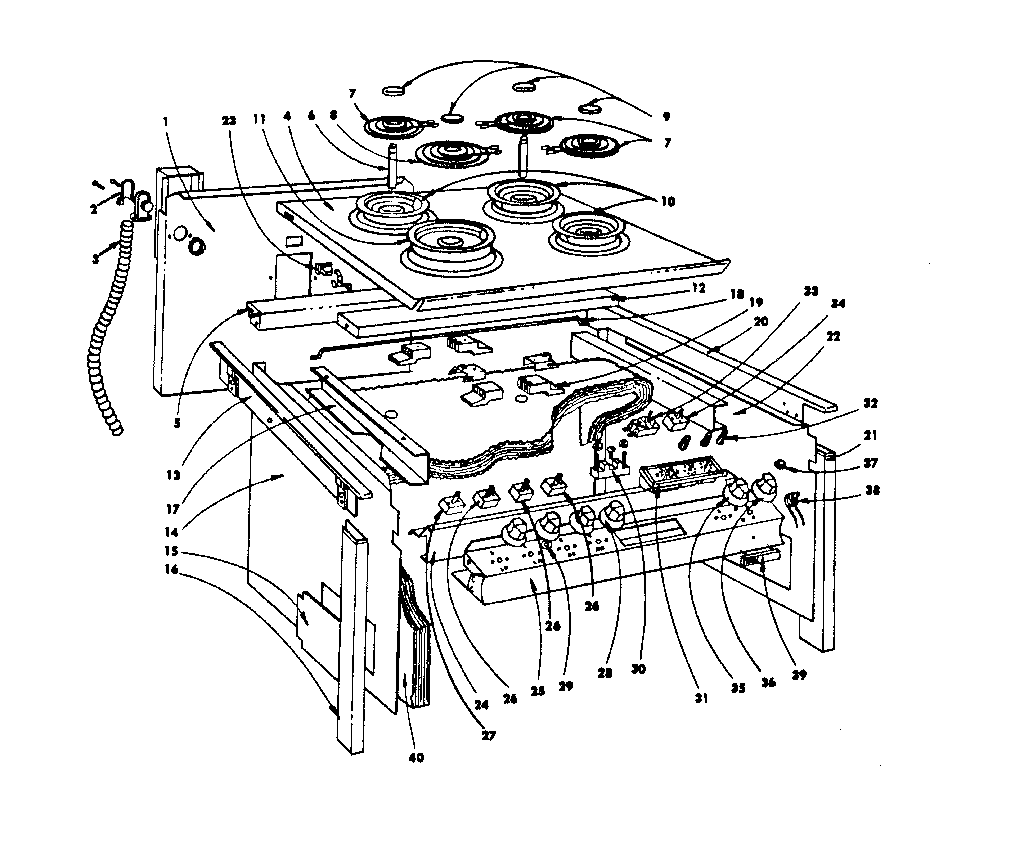 Kenmore 1554546641 top section and outer body parts diagram