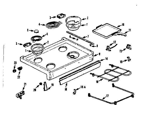 Kenmore 1039386660 main top section diagram