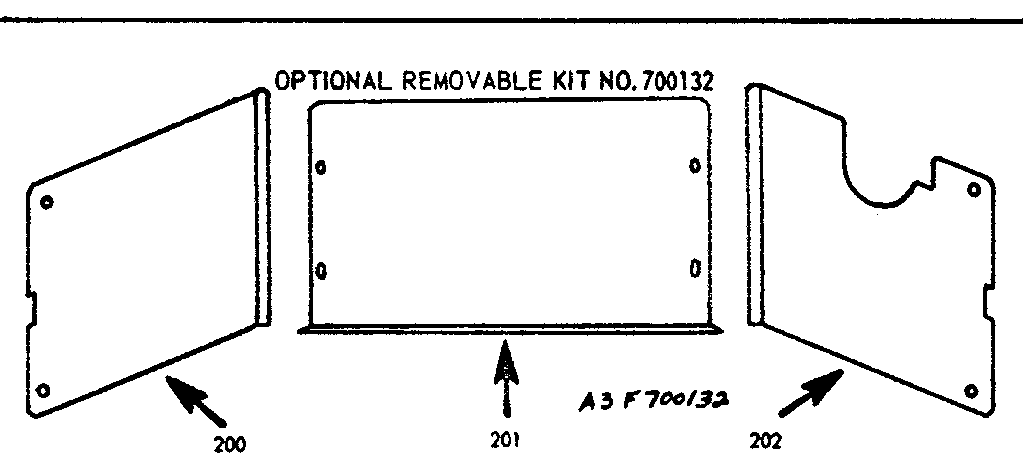 Kenmore 1039896640 optional removable kit no.700132 diagram