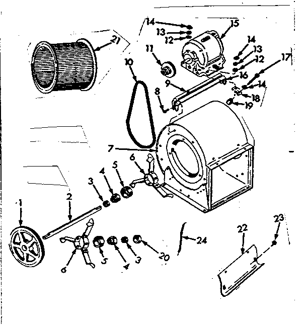 Kenmore 867761731 h-q blower assembly diagram