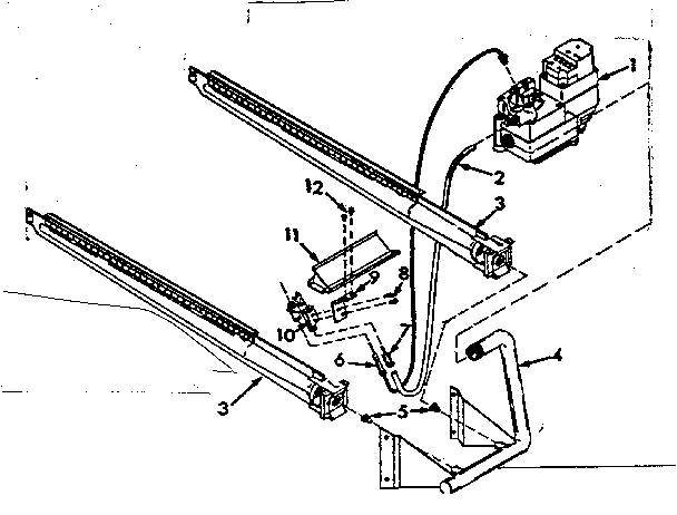 Kenmore 867761731 burner & manifold assembly diagram