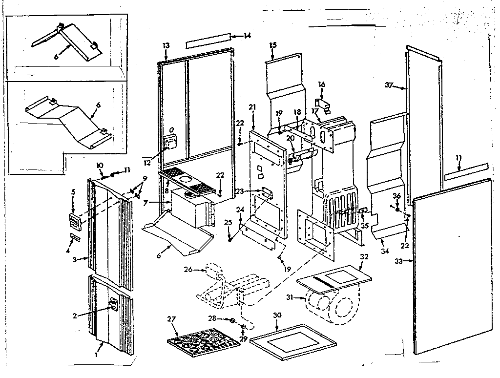 Kenmore 867763722 furnace assemblies diagram