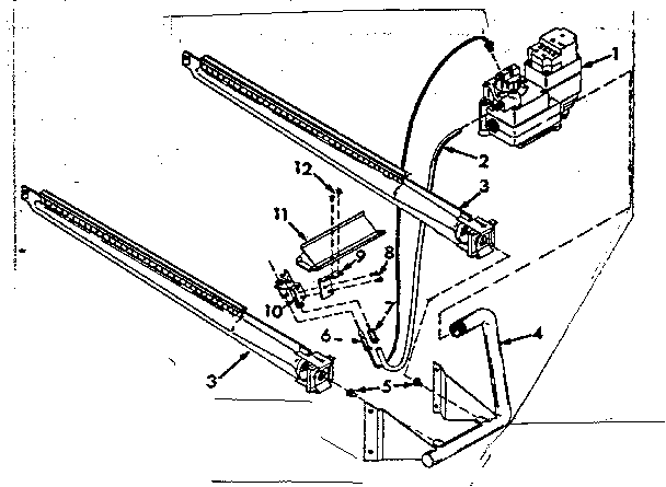 Kenmore 867763721 burner & manifold assembly diagram