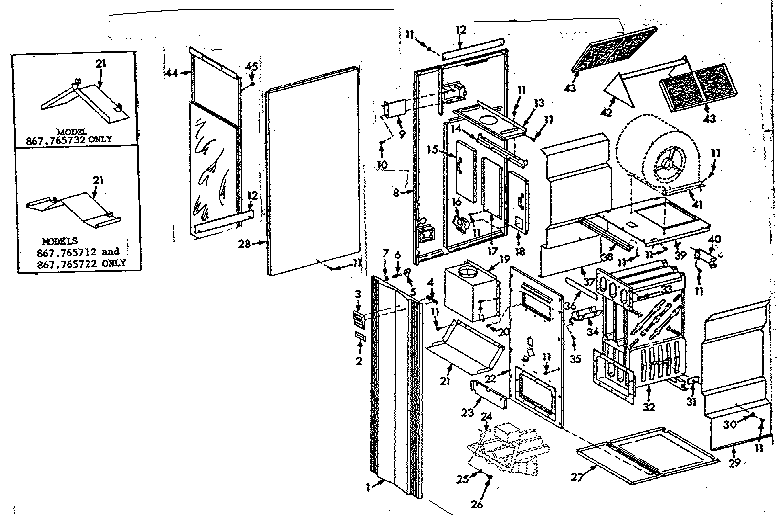 Kenmore 867765722 furnace assemblies diagram