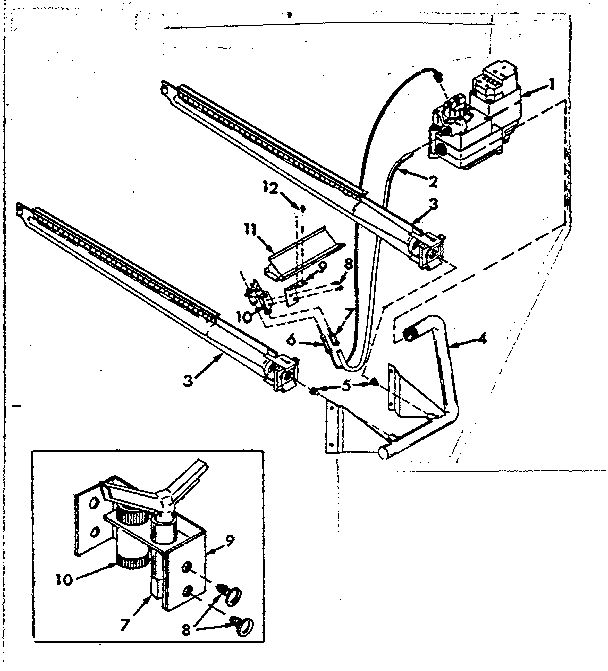 Kenmore 867765722 burner & manifold assembly diagram