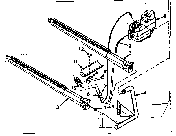 Kenmore 867765741 burner and manifold assembly diagram