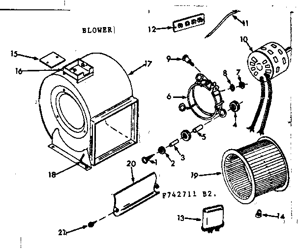Kenmore 867742711 blower diagram