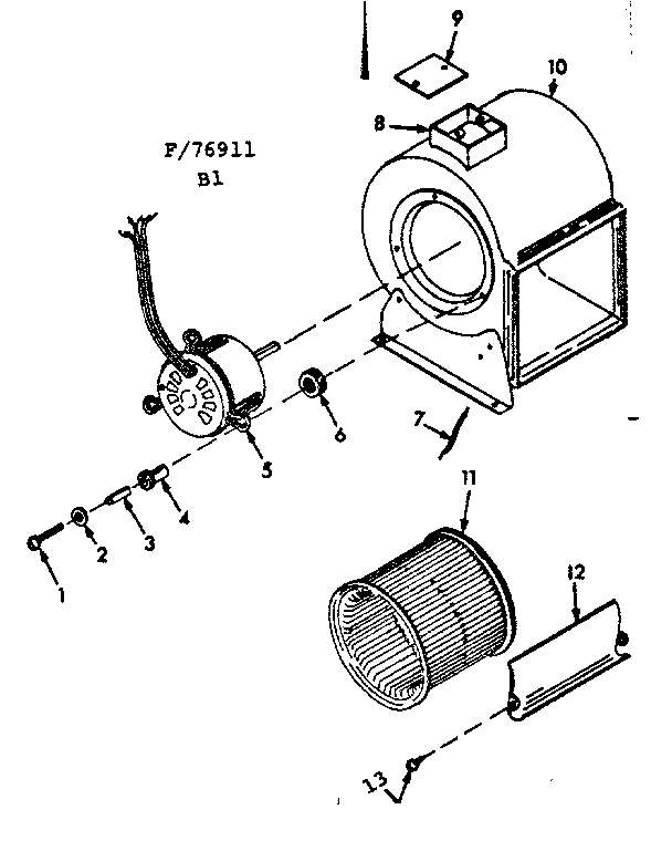 Kenmore 86776911 h-q blower assembly diagram