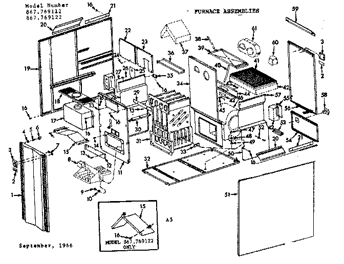 Kenmore 867769112 furnace assemblies diagram