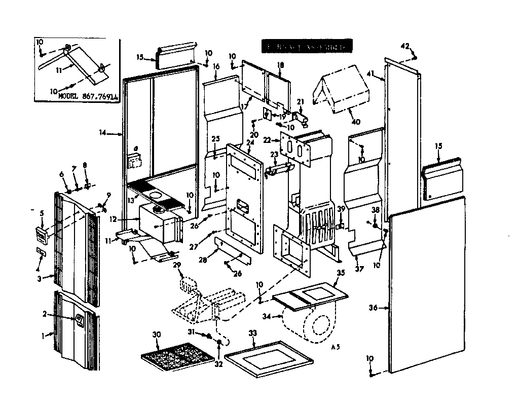 Kenmore 86776914 furnace assemblies diagram