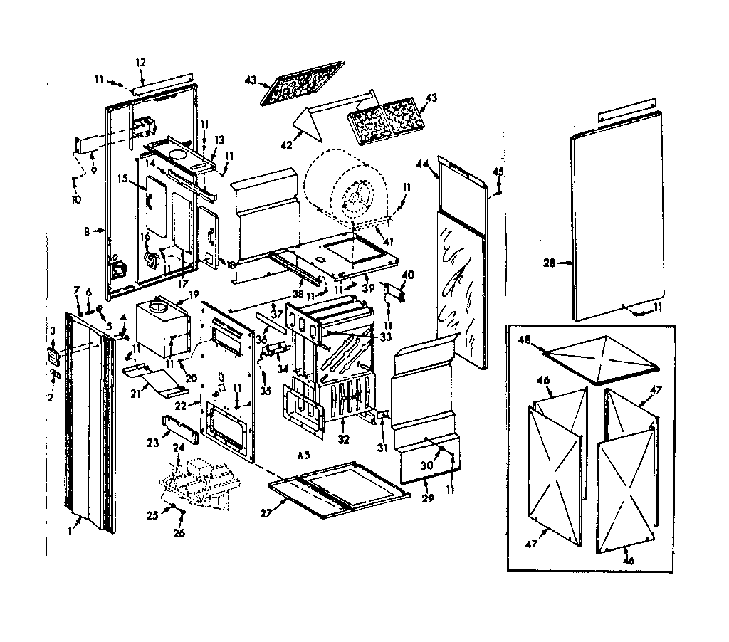 Kenmore 867769152 furnace assemblies diagram