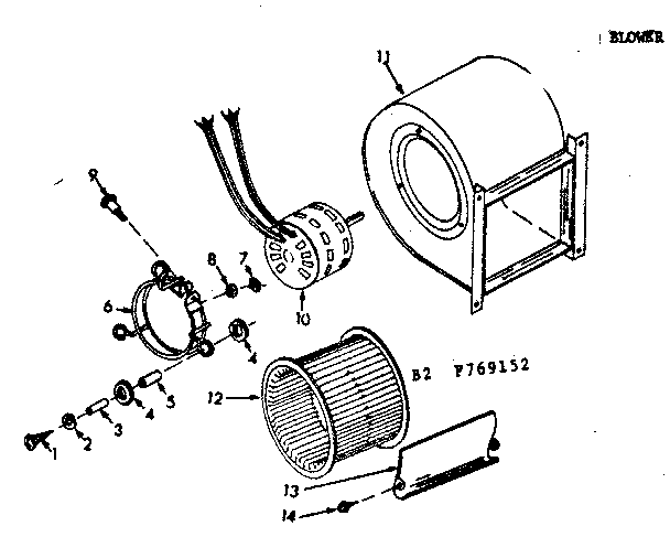 Kenmore 867769152 blower diagram