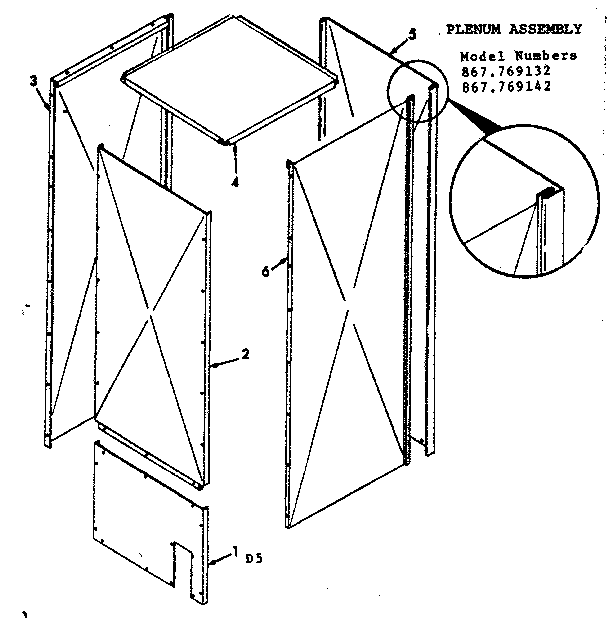 Kenmore 867769142 plenum assembly diagram