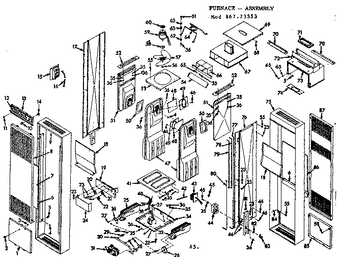 Kenmore 86773353 furnace - assembly diagram