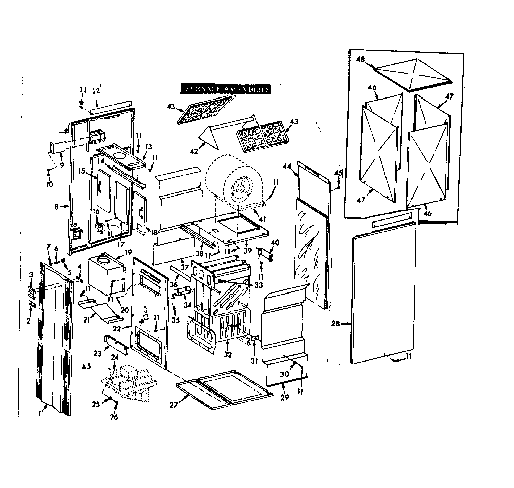 Kenmore 86776915 furnace assemblies diagram