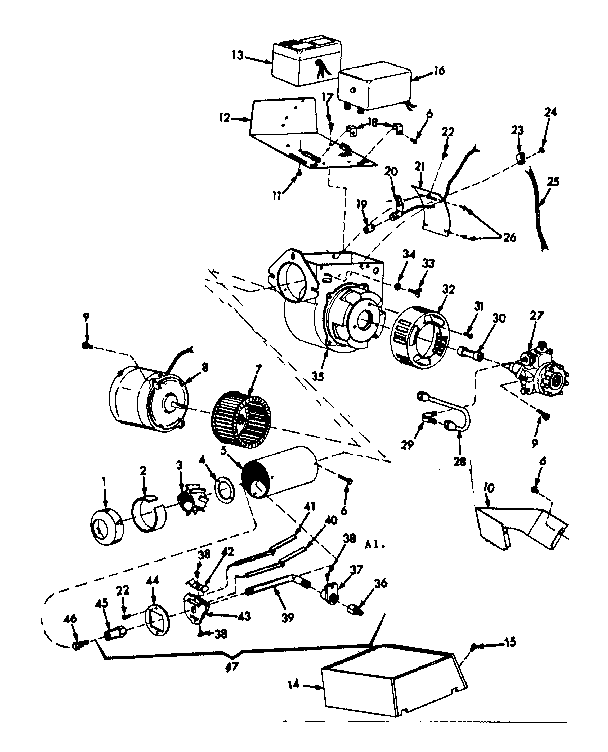 Kenmore 867743721 oil burner assembly diagram