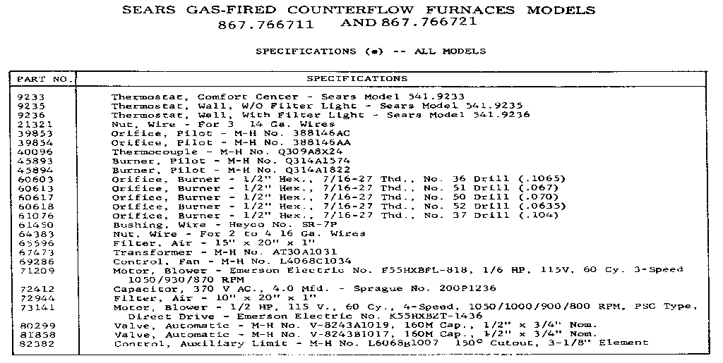 Kenmore 867766711 specifications diagram
